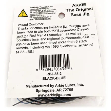 Arkie Lures Weedless Arkie Jig The Original, Svart/Blå, 7g, #11827