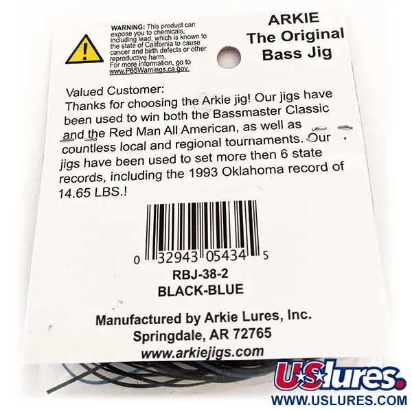 Arkie Lures Weedless Arkie Jig The Original, Svart/Blå, 7g, #11827