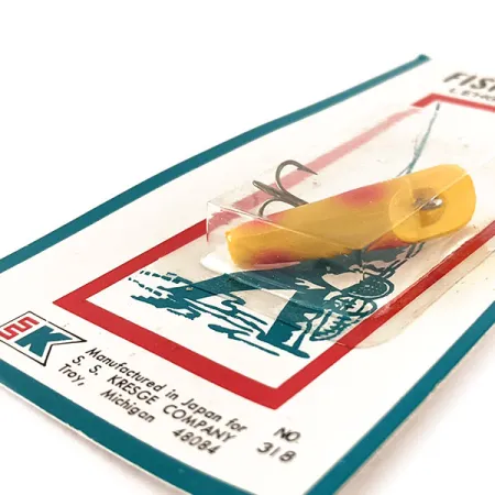 Kmart Kresge #318 Trollingdrag, Yellow / Red, 2.5g, Vintage, #11828