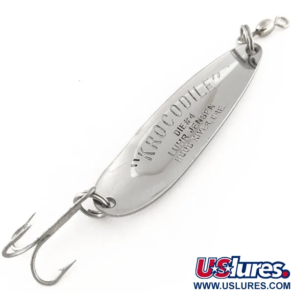 Luhr Jensen Krocodile Die #4 Skeddrag, Nickel/Blå, 14g, Retro, #11868