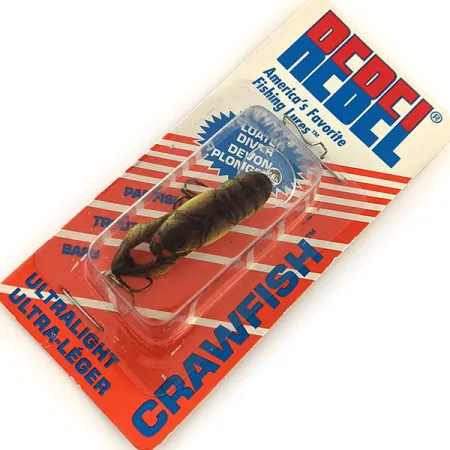 Rebel Crawfish Crankbait, Olivbrun, 2.5g, Flytande, #11934