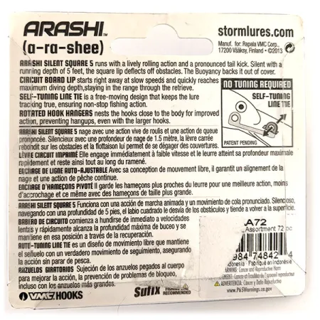 Storm Arashi Silent Square 5 Crankbait, Blå/Silver, 18g, Silent, #11951