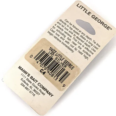 Mann's Bait Little George Tail Spinner, Hamrad Nickel, 12g, #12135