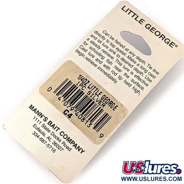 Mann's Bait Little George Tail Spinner, Hamrad Nickel, 12g, #12135