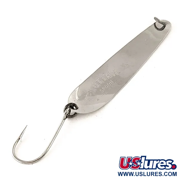 Luhr Jensen Flutter Spoon Glow Skeddrag, Nickel/Vit/Gul, 4g, #12142