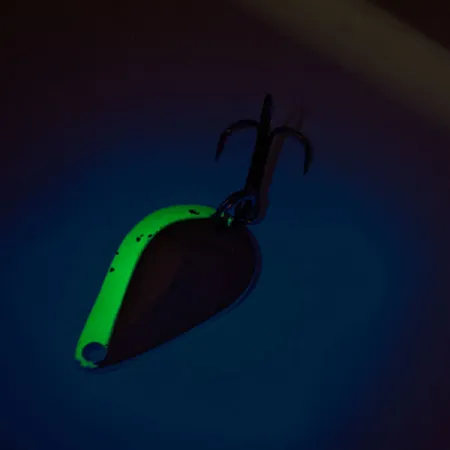 Acme K.O. Wobbler UV Skeddrag, Nickel / Blå, 7g, UV-aktiv, #12215