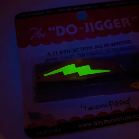 Bay de Noc Do-Jigger #3 UV, 9g Nickel/Gul UV, skeddrag #20264