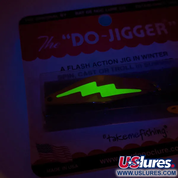 Bay de Noc Do-Jigger #3 UV, 9g Nickel/Gul UV, skeddrag #20264