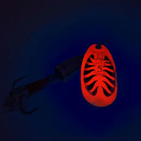 Blue Fox Super Vibrax 5 UV Spinnare, Röd / Mässing, 13g, UV, #12490