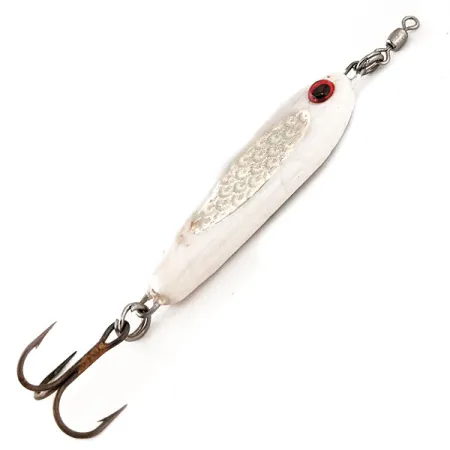 Bubba-Baits Zig Zag Spoon Jig Lure Vertikalpirk, Vit/Silver, 21g, #12571
