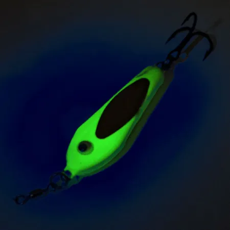 Bubba-Baits Zig Zag Spoon Jig-drag, Chartreuse, 25g, UV-glow, #12572