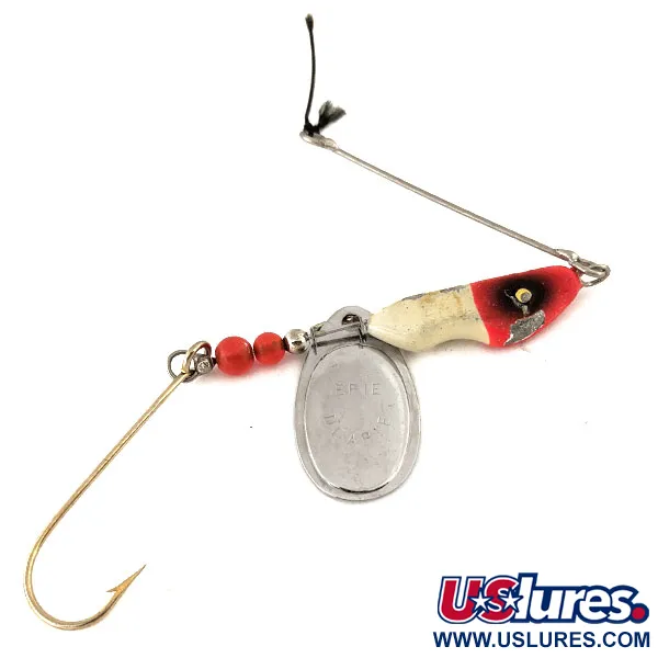 Erie Dearie Walleye Killer Spinner, Röd/Vit/Nickel, 14g, #12590
