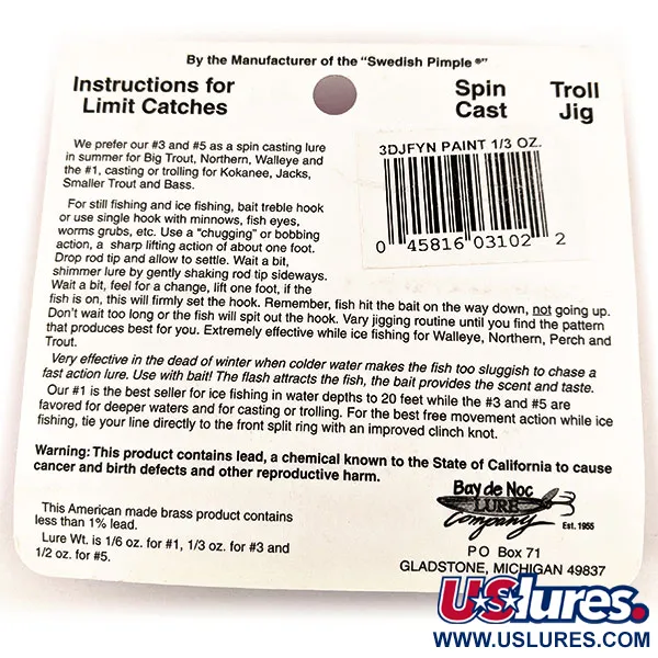 Bay de Noc Do-Jigger #3, Guld, 9,4g, Skeddrag #15815