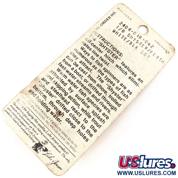 Luhr Jensen Shyster Spinnare, Nickel/Vit, 3.5g, Fjäderkrok, #12689