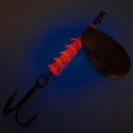 Luhr Jensen TEE Spoon Spinnare, Gold/Red, 14g, UV-reaktiv, #12760