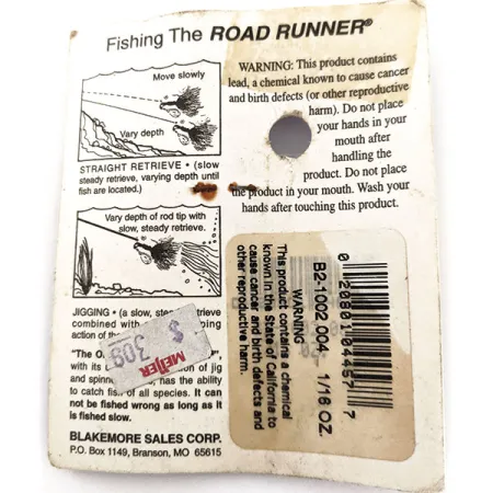 Blakemore Baits Road Runner Marabou Jig, Svart, 3.5g, Underspin, #12896