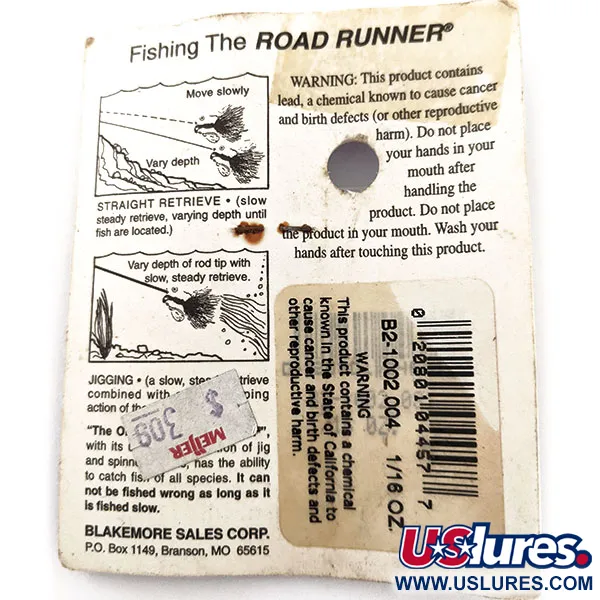 Blakemore Baits Road Runner Marabou Jig, Svart, 3.5g, Underspin, #12896