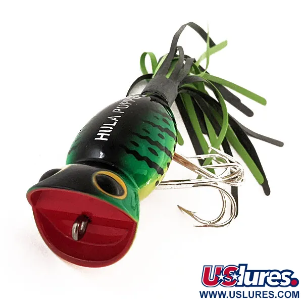 Fred Arbogast Hula Popper Ytbete, Fire Tiger, 14g, #12918