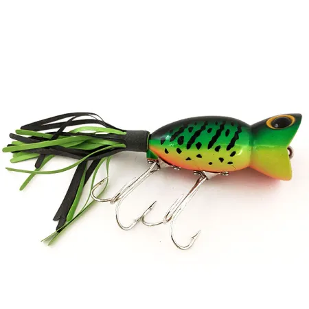 Fred Arbogast Hula Popper Ytbete, Fire Tiger, 14g, #12918