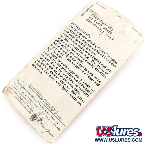 Luhr Jensen Loco 3 Skeddrag, Guld, 17g, Hamrad yta, #13000