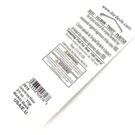 Dardevle Imp Klicker Skeddrag, Röd/Vit/Nickel, 11g, Ljudskedar, #13016