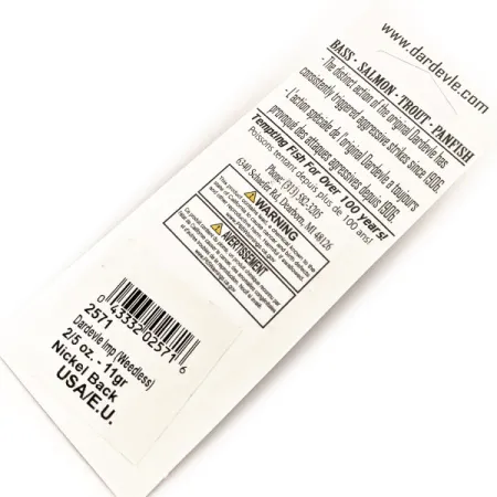 Eppinger Weedless Dardevle Imp UV Skeddrag, Gul/Orange/Nickel, 11g, #13088