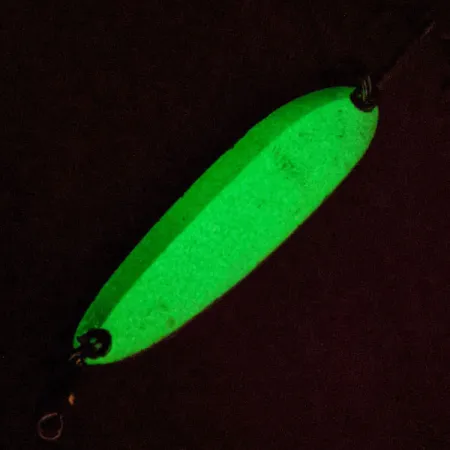 Luhr Jensen Krocodile Die #3 Glow Skeddrag, Vit/Grön, 14g, #13110