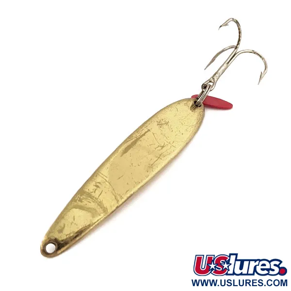 Bay de Noc Swedish Pimple #8 Vertikalpirk, Guld, 28g, Röd Sked, #13139