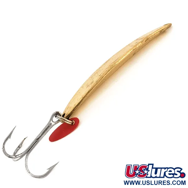 Bay de Noc Swedish Pimple #8 Vertikalpirk, Guld, 28g, Röd Sked, #13139