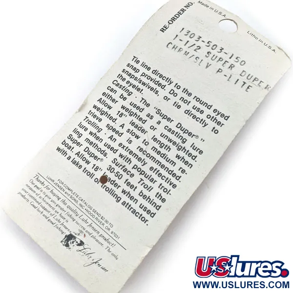 Luhr Jensen Super-Duper 503, 4,3g, Chrome Silver P-Lite, Skeddrag #14855