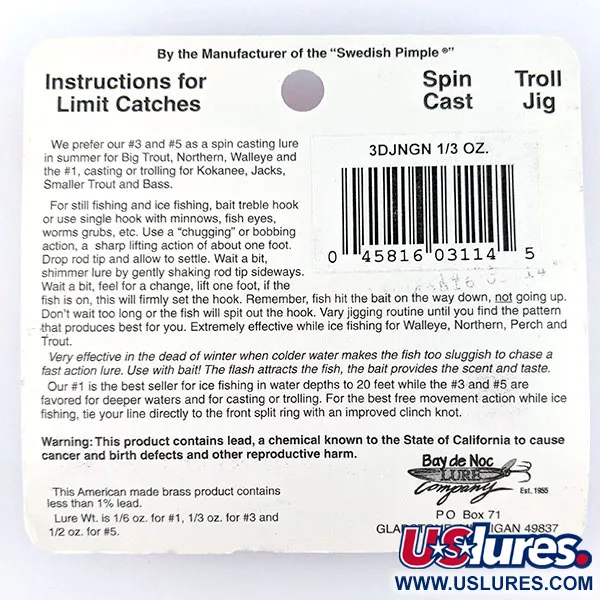 Bay de Noc Do-Jigger 3, 9g Nickel/Grön, Skeddrag #17835