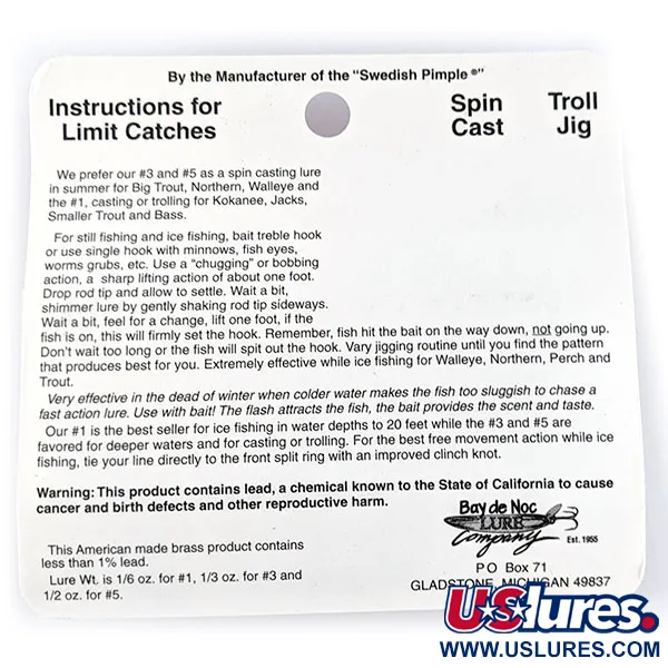 Bay de Noc Do-Jigger #3, 9g Polerad Mässing, Skeddrag #17193