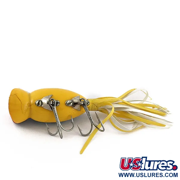 Fred Arbogast Hula Popper, 10g, Gul/Blå Fjäll, Ytbete #18822