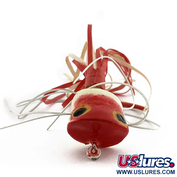 Fred Arbogast Hula Popper, röd/vit, 2,5g, ytbete #18911