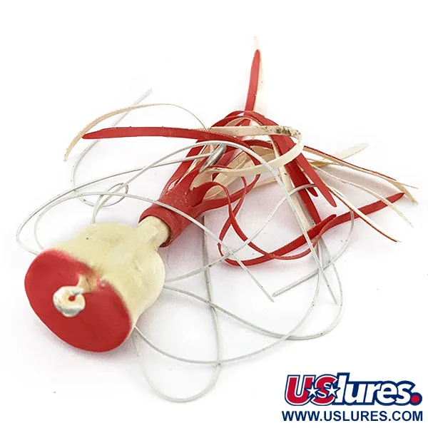 Fred Arbogast Hula Popper, röd/vit, 2,5g, ytbete #18911