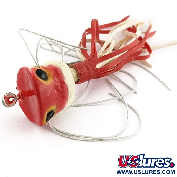 Fred Arbogast Hula Popper, röd/vit, 2,5g, ytbete #18911