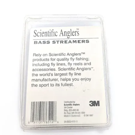 Scientific Anglers Bass Streamers 3М, Svart/Vit, Flugfiskestreamers #20093