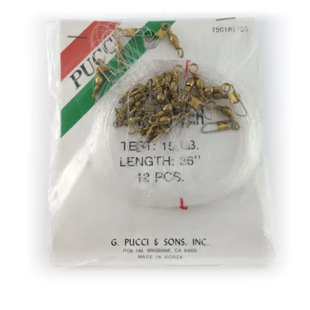 G.Pucci & Sons Surf Leader SL-15, 15 lb, 90 cm, guld, Tafs #20232