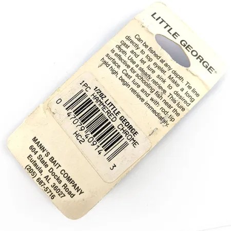 Mann's Little George, 14g Nickel/Blå, Tail spinner #21555