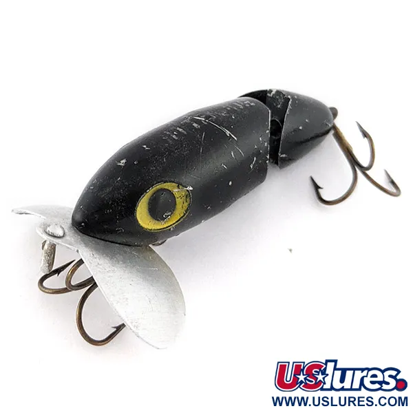 Fred Arbogast Jitterbug Jointed, Svart, 10g, Ytbete #22524