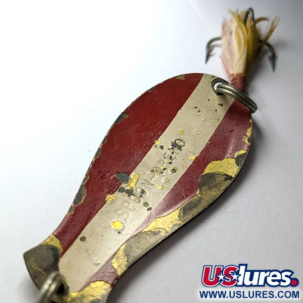 South Bend Spoon-Oreno, 14g röd/vit mässing, skeddrag #22603