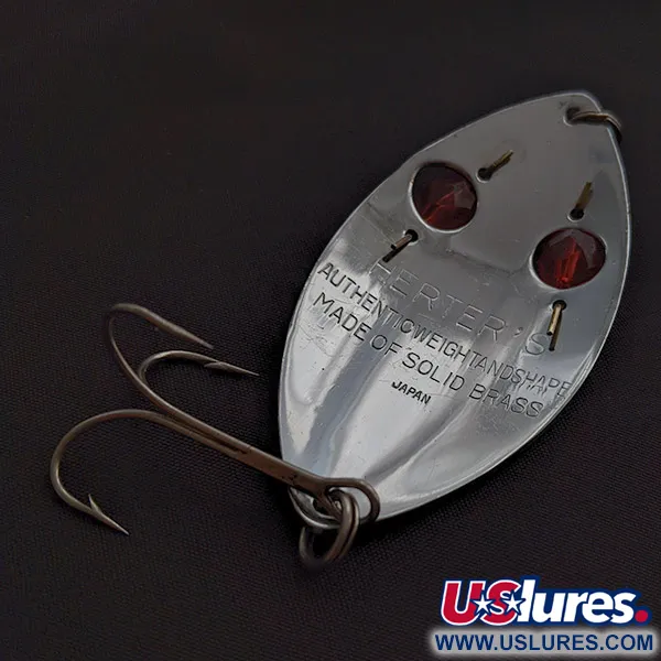 Herter's Glass Eye Spoon, 21g nickel/röda ögon, skeddrag #22641