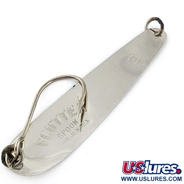 Luhr Jensen Flutter Spoon 44, 4g, Nickel/Blå, Skeddrag #23239