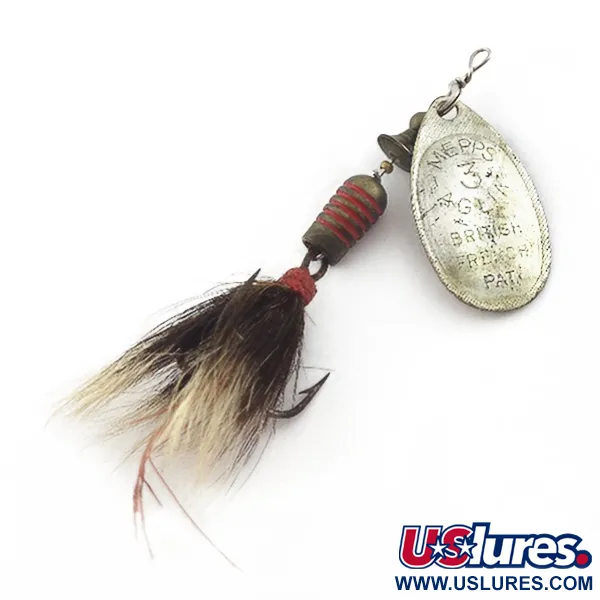 Mepps Aglia 3 försedd med ekorrsvans (1960-tal)