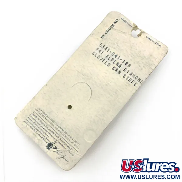 Luhr Jensen Alpena Diamond #41, 7g Glo-Flo Green stripe, Skeddrag #23708