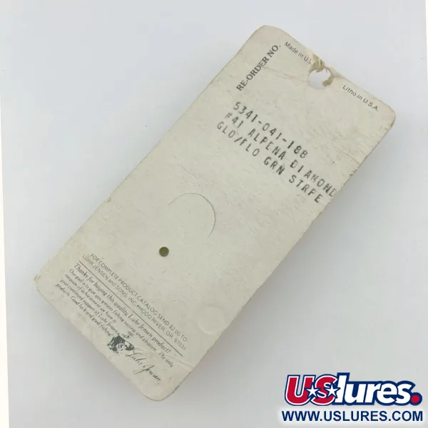 Luhr Jensen Alpena Diamond #41, 7g Glo-Flo Green stripe, Skeddrag #23708