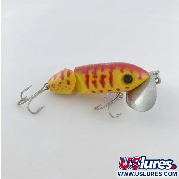 Fred Arbogast Jitterbug Jointed, 10g, Gul/Röd Tiger, Ytbete #23752