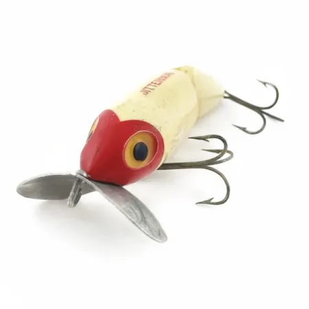 Fred Arbogast Jitterbug Jointed, 14g Red Head, Ledat Ytbete #23869