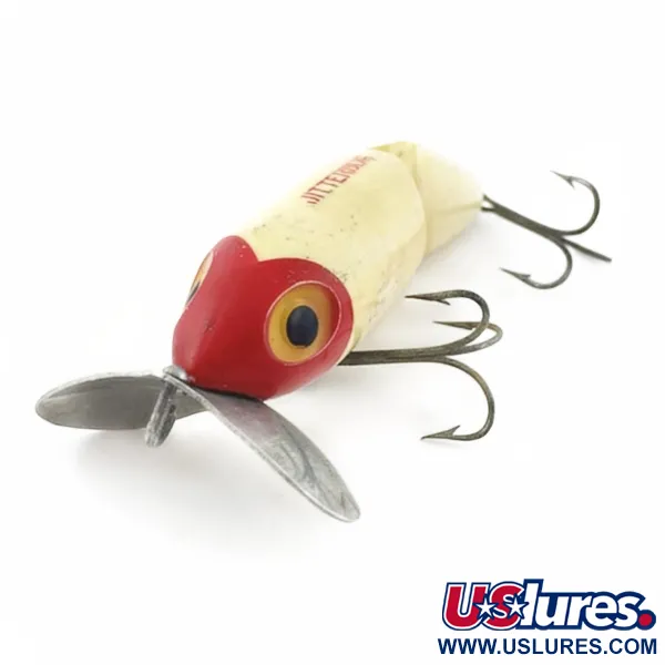 Fred Arbogast Jitterbug Jointed, 14g Red Head, Ledat Ytbete #23869