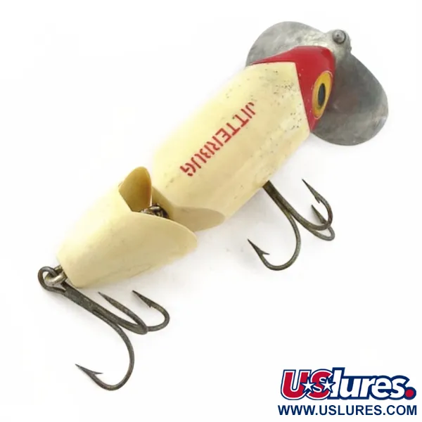 Fred Arbogast Jitterbug Jointed, 14g Red Head, Ledat Ytbete #23869